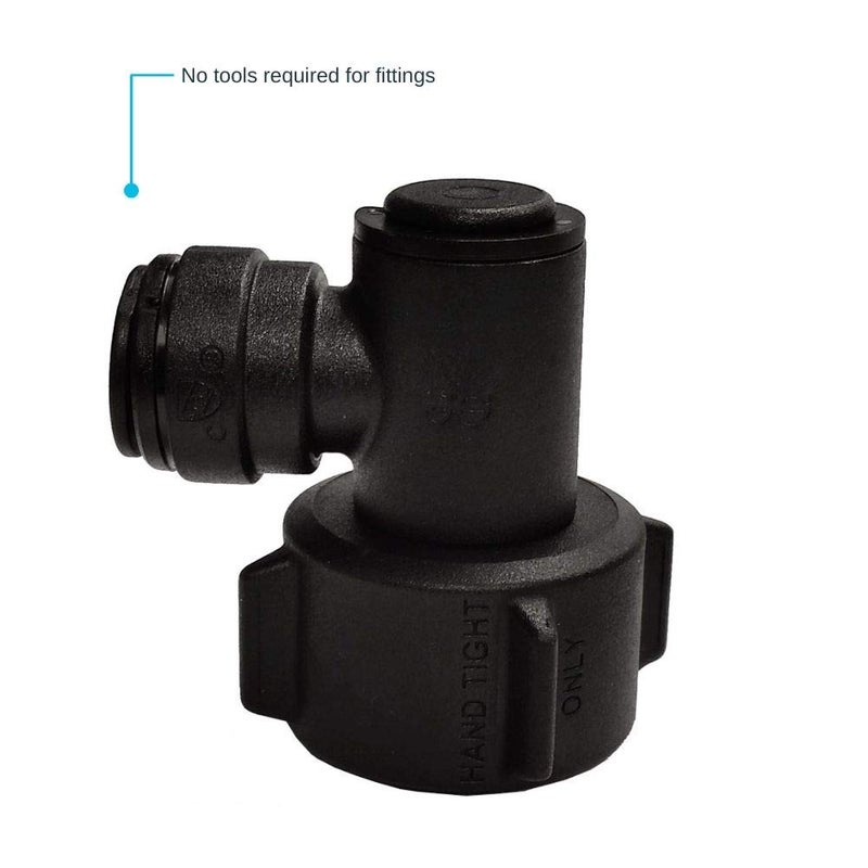 John Guest 3/4 بوصة NH x 3/8 بوصة OD ProLock أنثى خرطوم حديقة دفع الكوع لتوصيل السباكة البلاستيكية باللون الأسود NC2723P عدد 1 (عبوة من 1) - Image 5